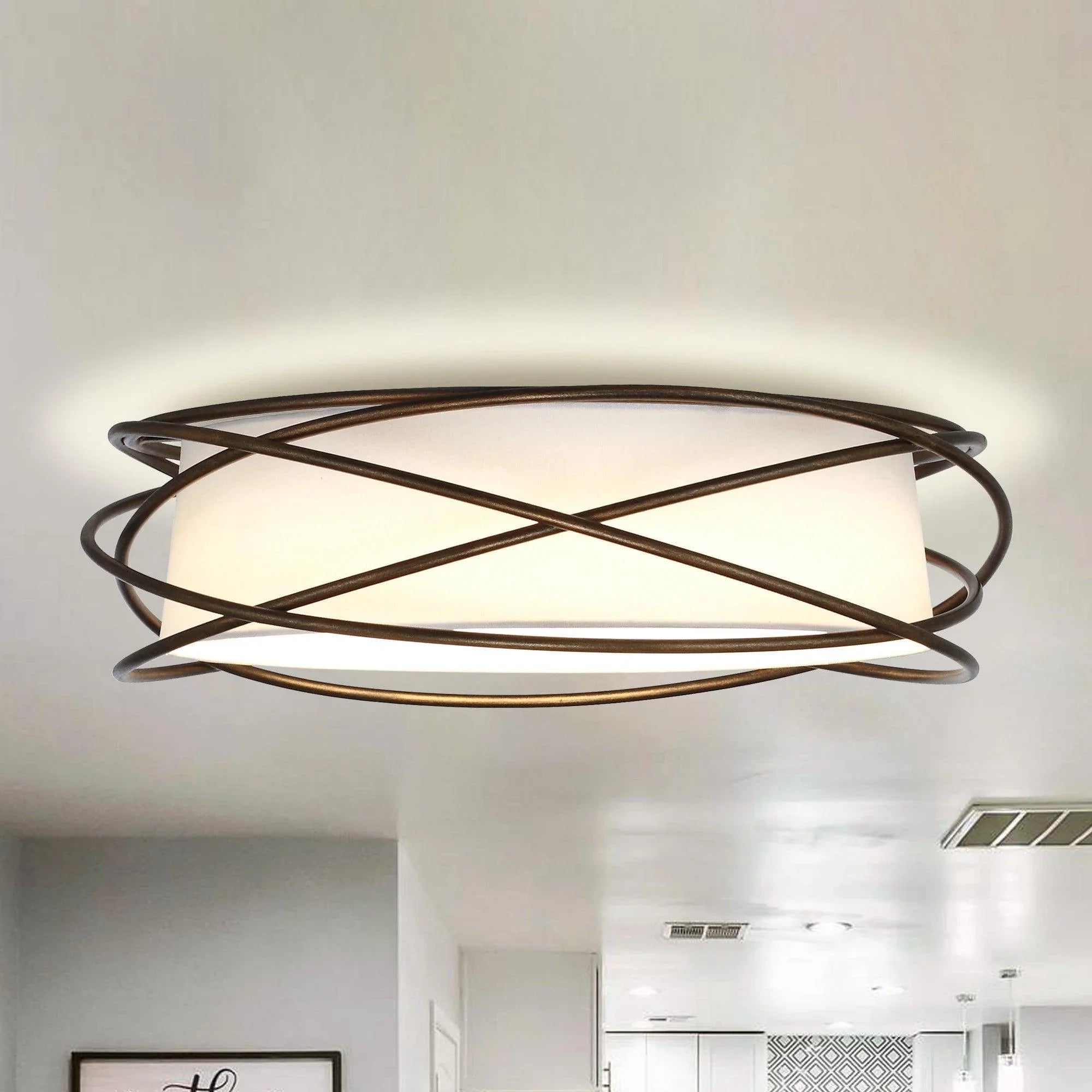 Modern Brown 20 Inch LED Flush Mount Ceiling Light - IPLUS Lighting