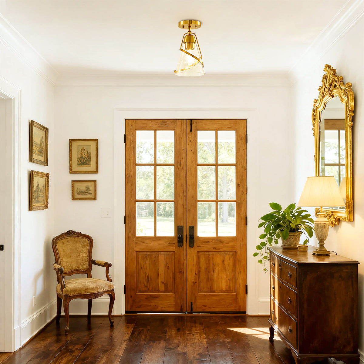 7 Inch Walker 1 Light Semi Flush Ceiling Light for Bedroom and Hallway