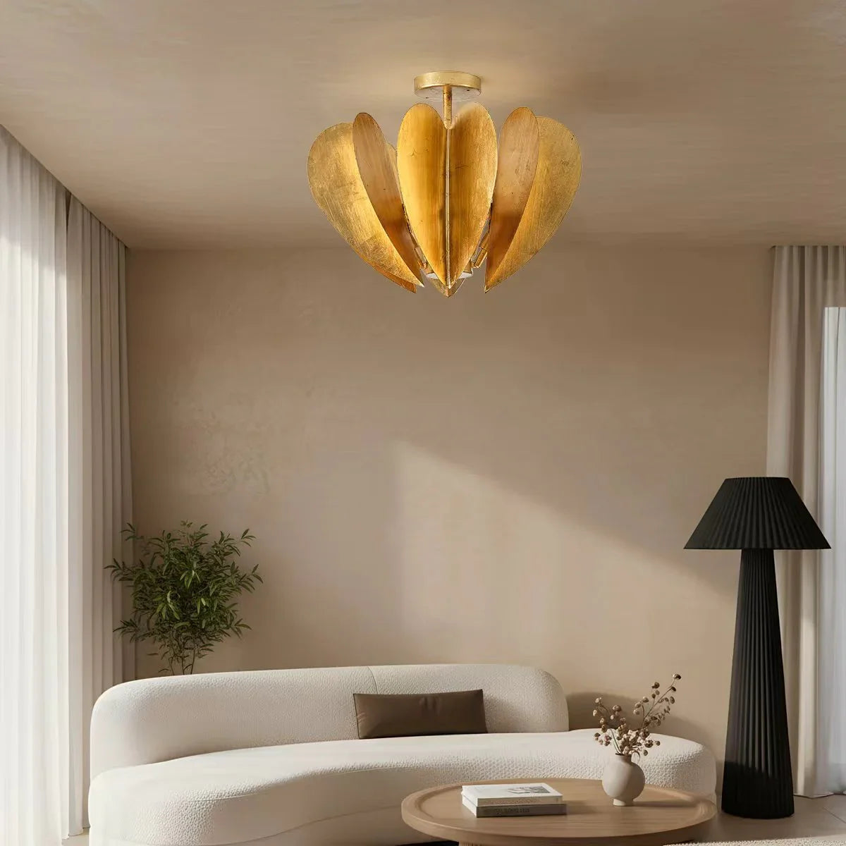 Elvira 6 Light Farmhouse Golden 19 Inch Semi Flush Ceiling Light - IPLUS Lighting