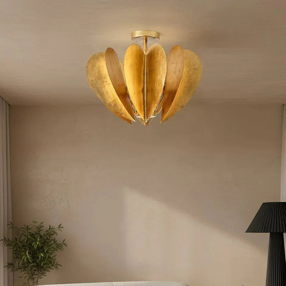 Elvira 6 Light Farmhouse Golden 19 Inch Semi Flush Ceiling Light