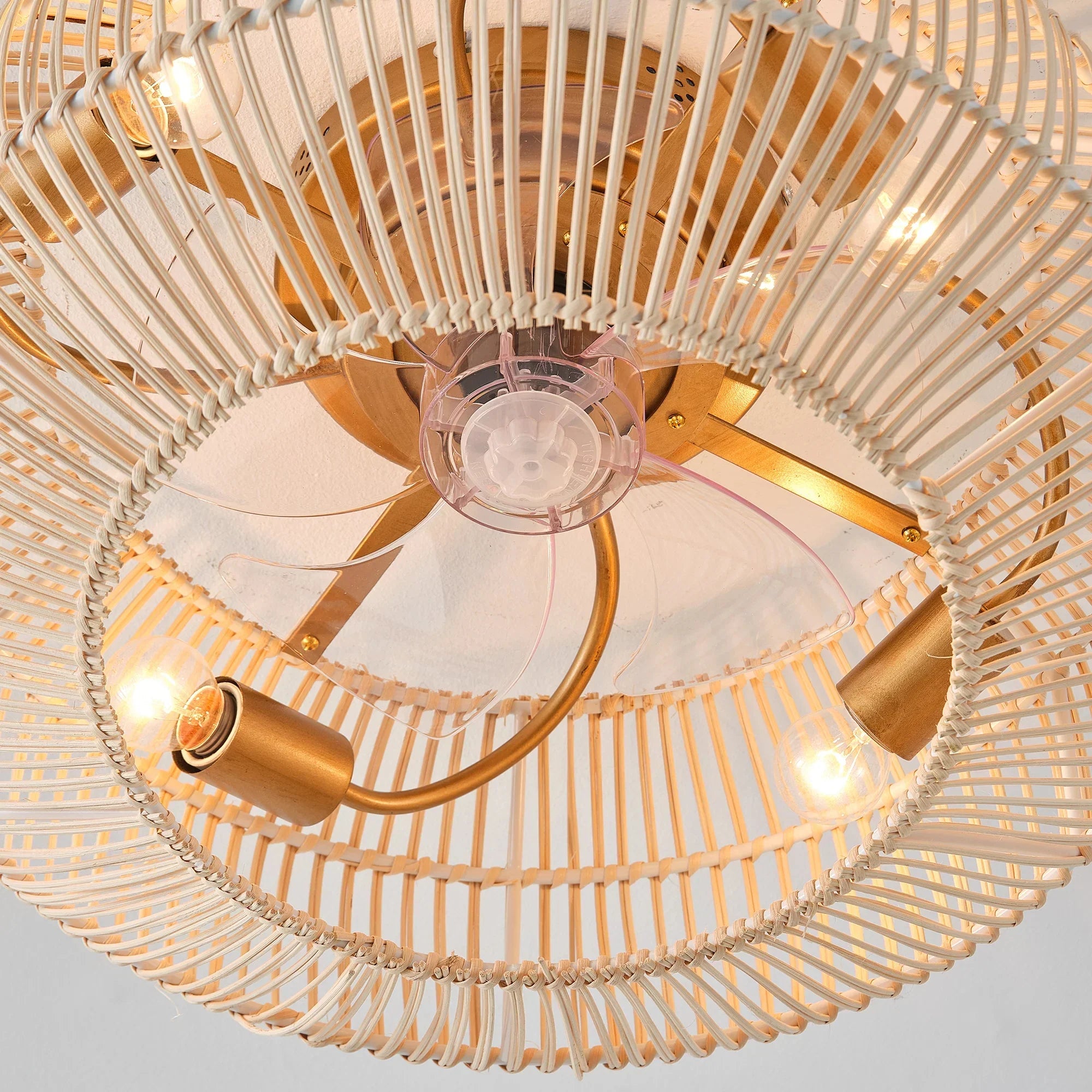 20-Inch Mandy Vintage Gold Ceiling Fan Light with Remote - IPLUS Lighting