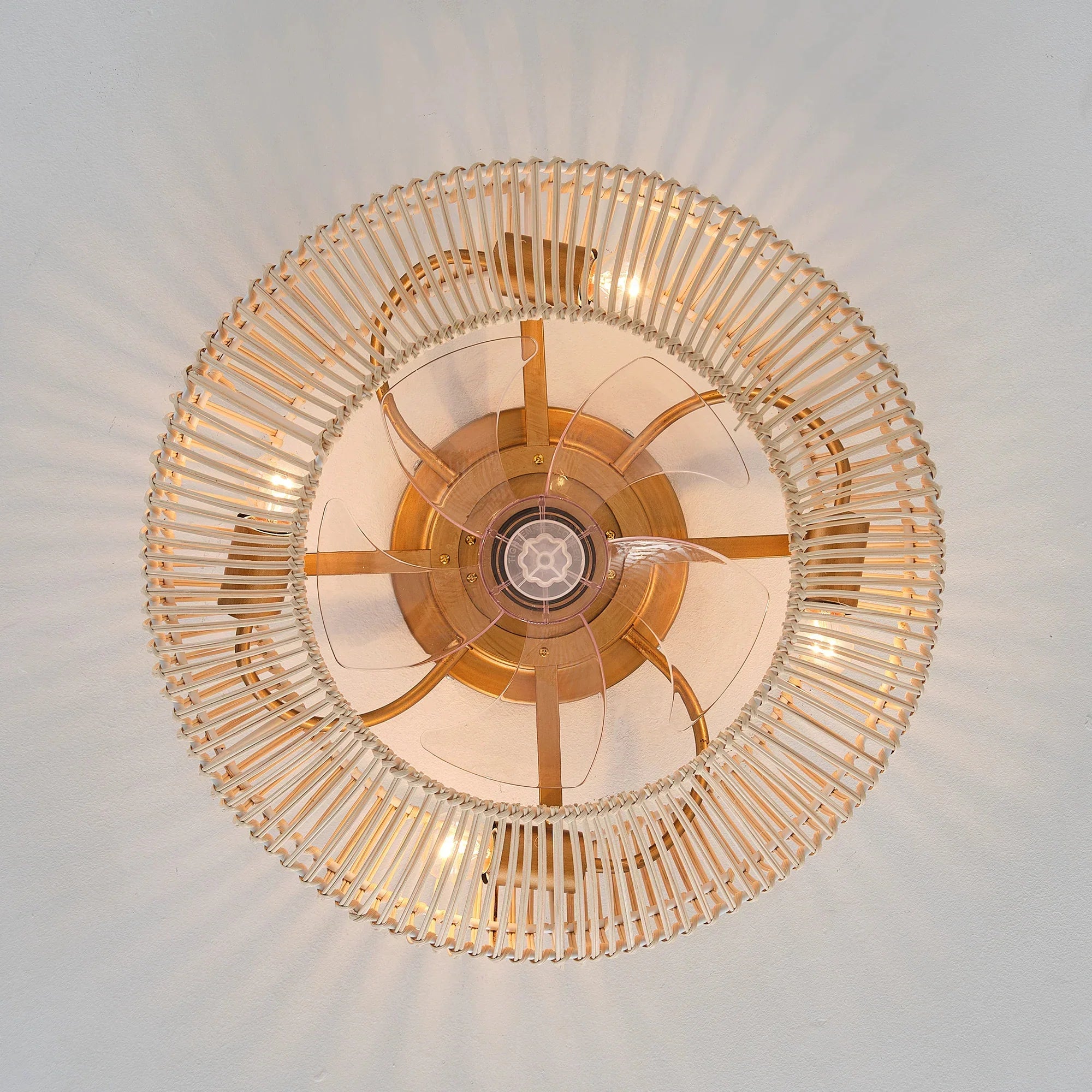 20-Inch Mandy Vintage Gold Ceiling Fan Light with Remote - IPLUS Lighting