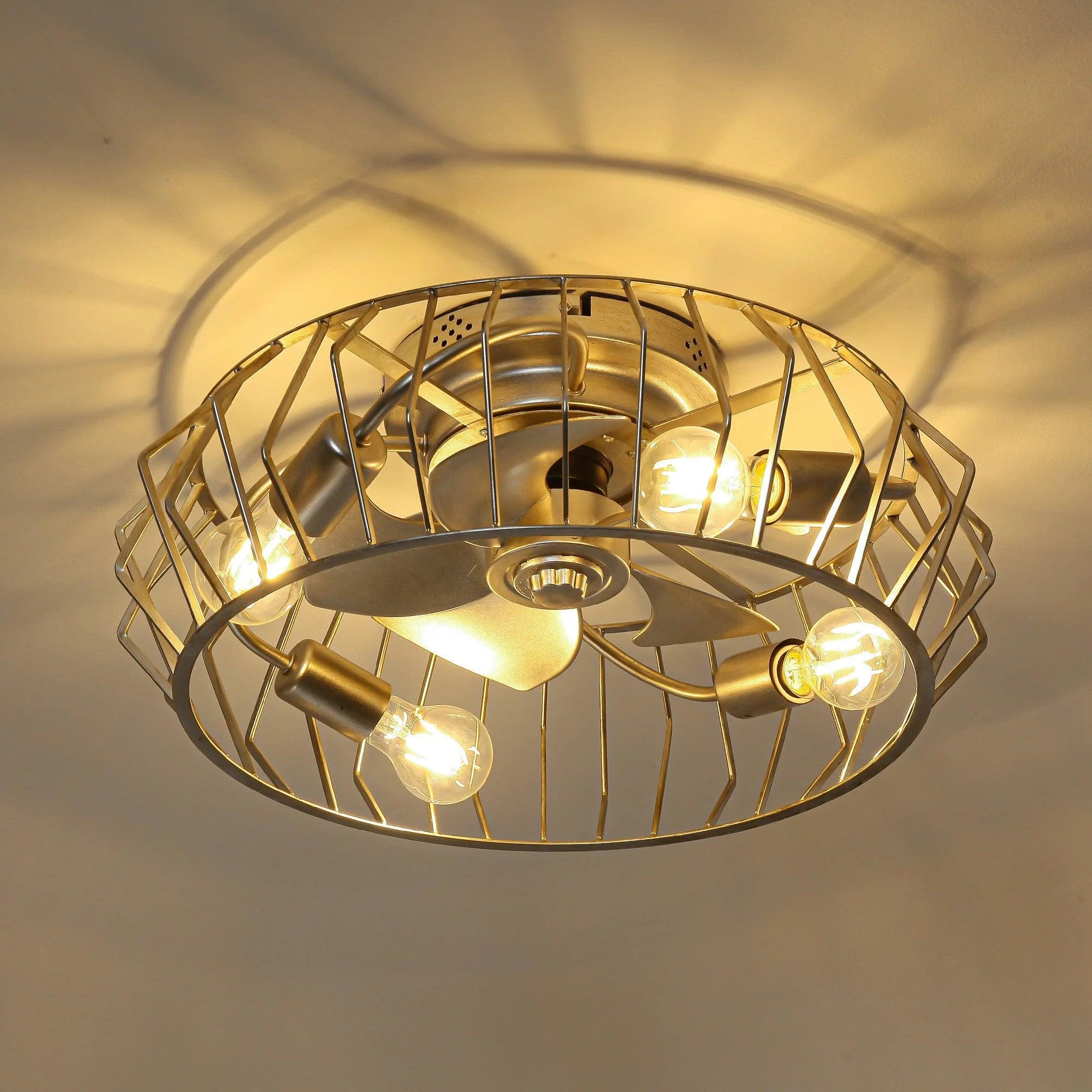 20" Silver Flush Mount Smart Ceiling Fan