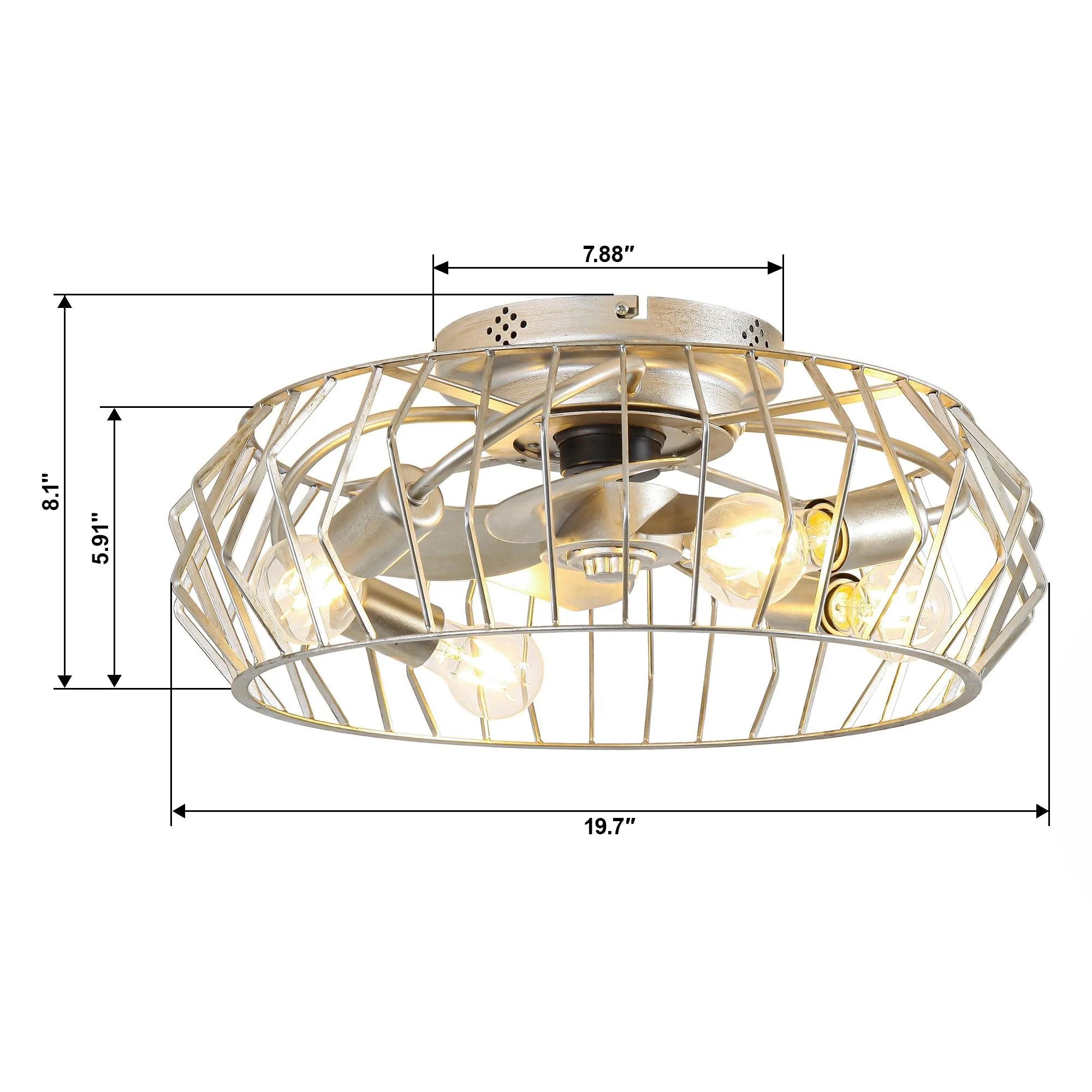 20" Silver Flush Mount Smart Ceiling Fan