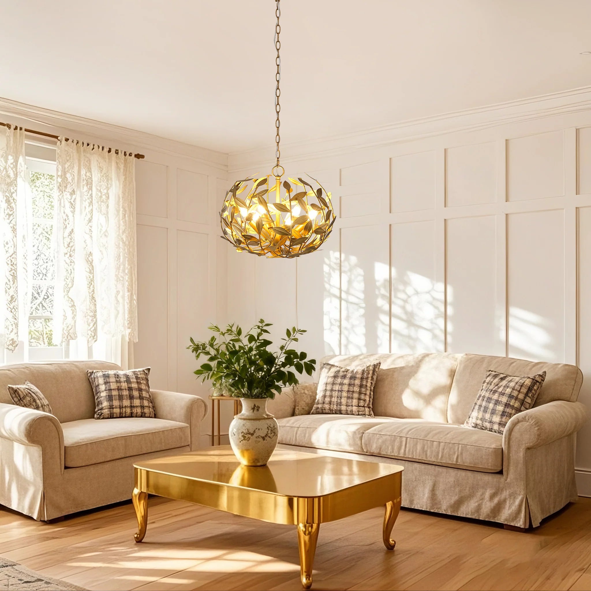 20 Inch 6 Light Golden Chandelier for Dining or Living Room