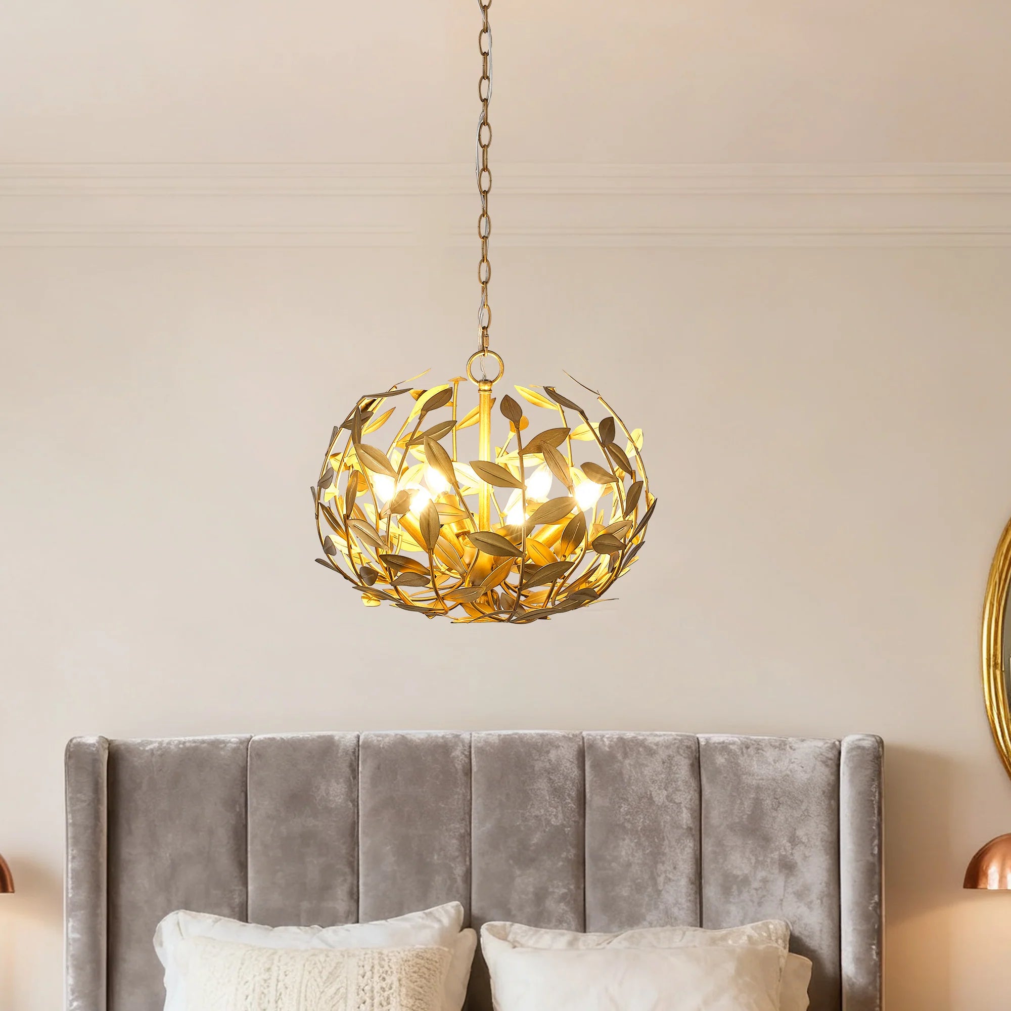 20 Inch 6 Light Golden Chandelier for Dining or Living Room