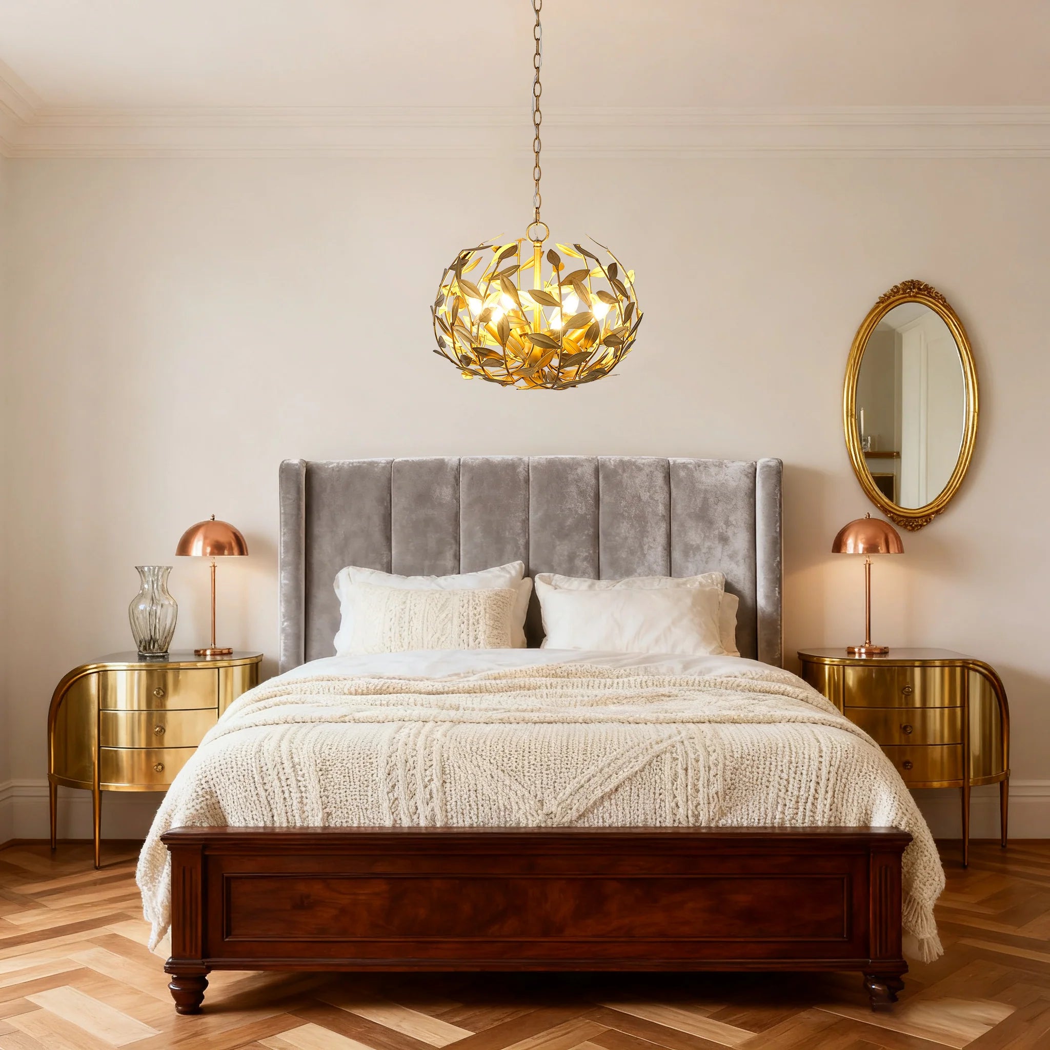 20 Inch 6 Light Golden Chandelier for Dining or Living Room