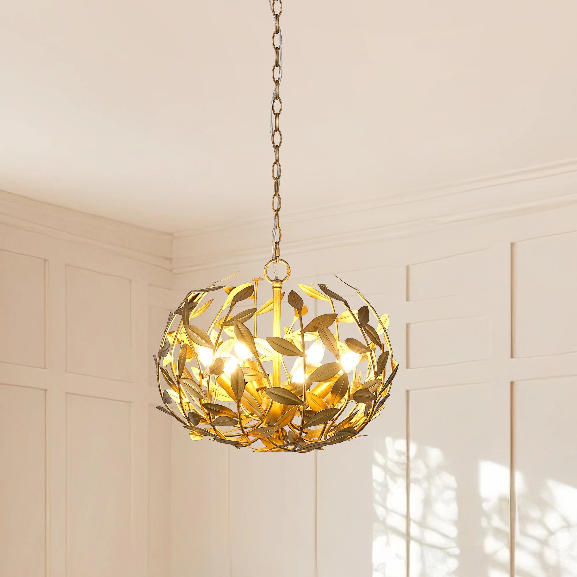 20 Inch 6 Light Golden Chandelier for Dining or Living Room