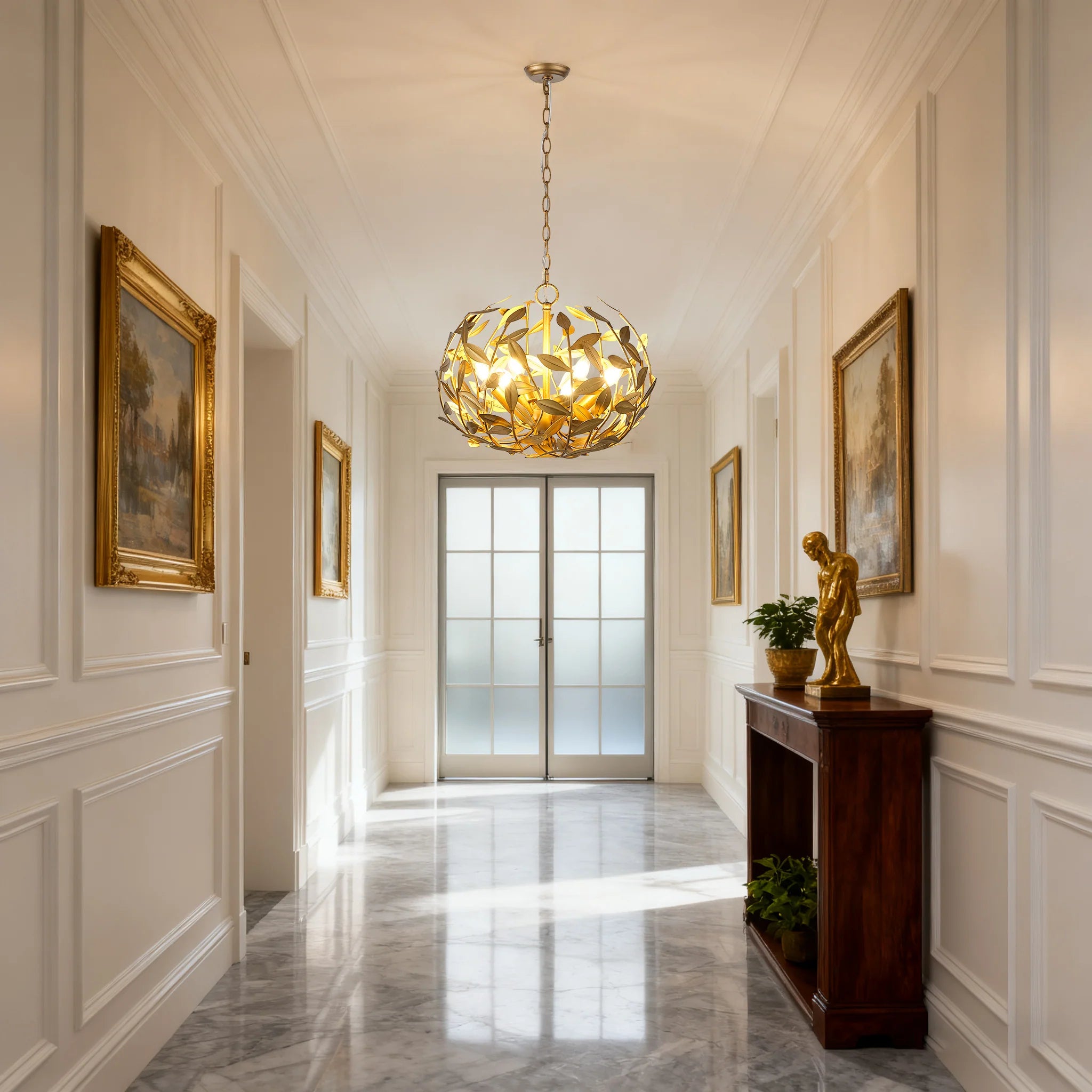 20 Inch 6 Light Golden Chandelier for Dining or Living Room