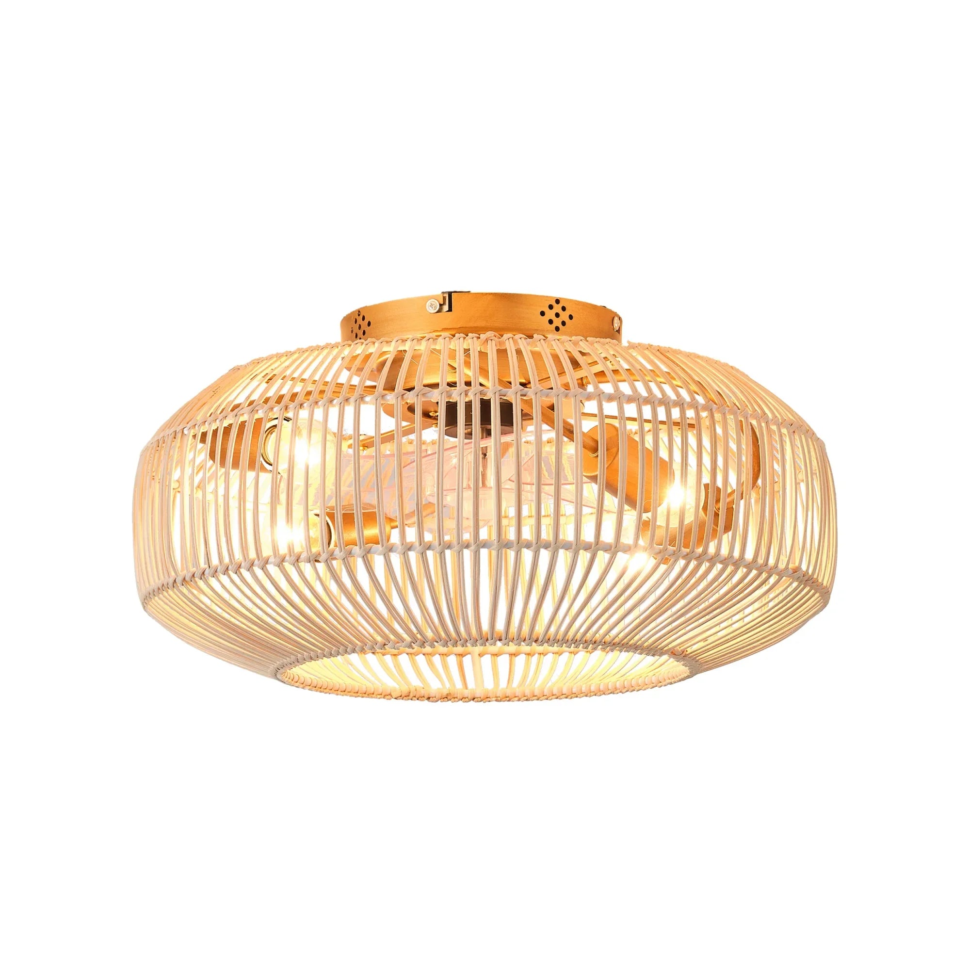 20-Inch Mandy Vintage Gold Ceiling Fan Light with Remote - IPLUS Lighting