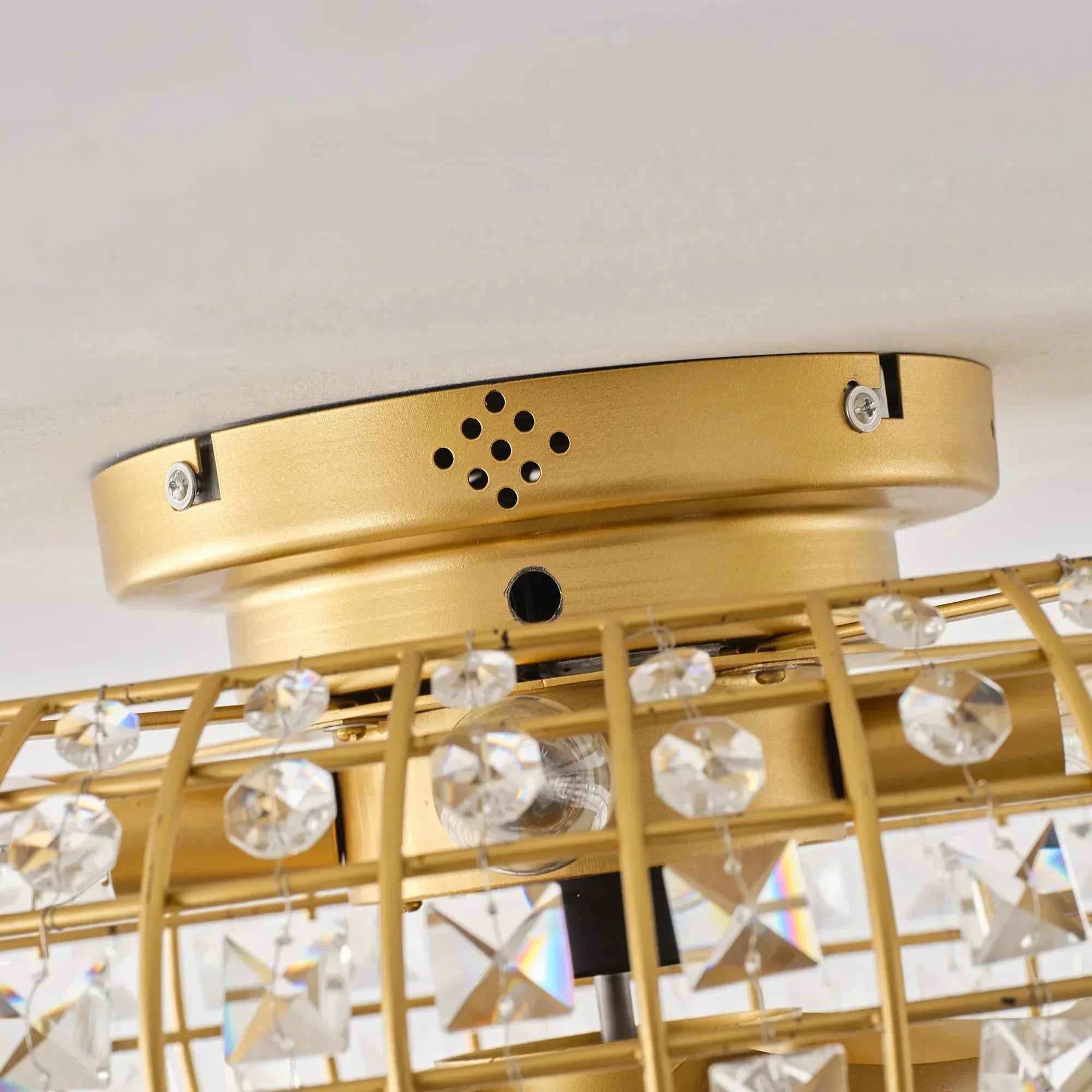 20" Lance Golden Crystal Ceiling Fan