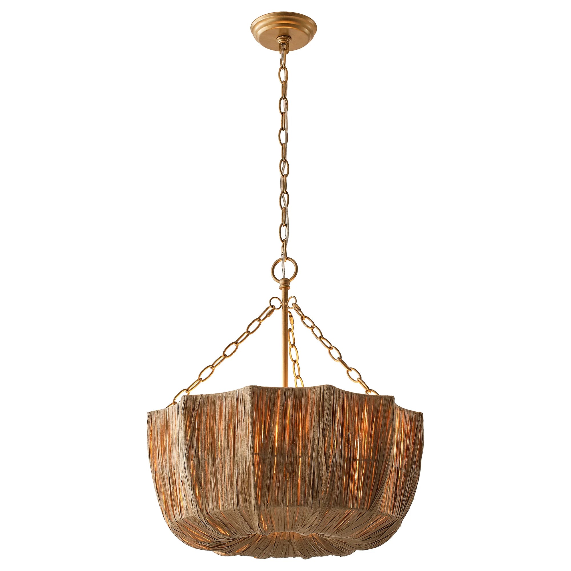 20" Primo Raffia Island Pendant Light