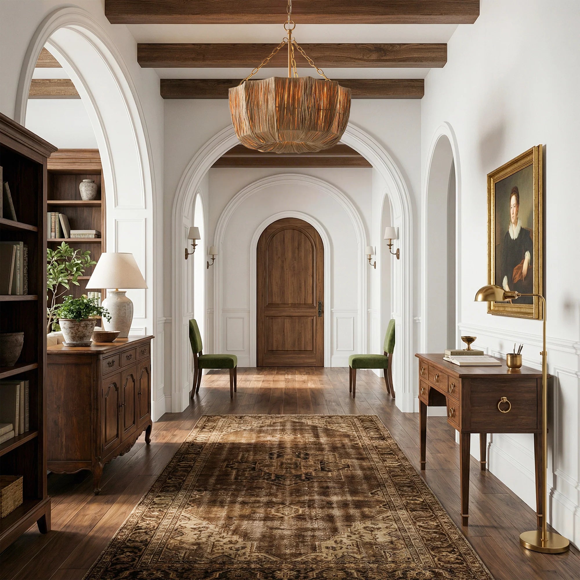 20" Primo Raffia Island Pendant Light