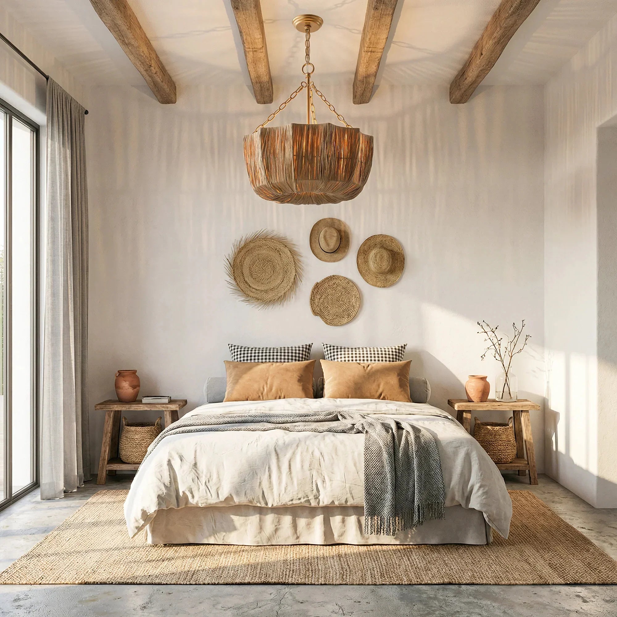 20" Primo Raffia Island Pendant Light
