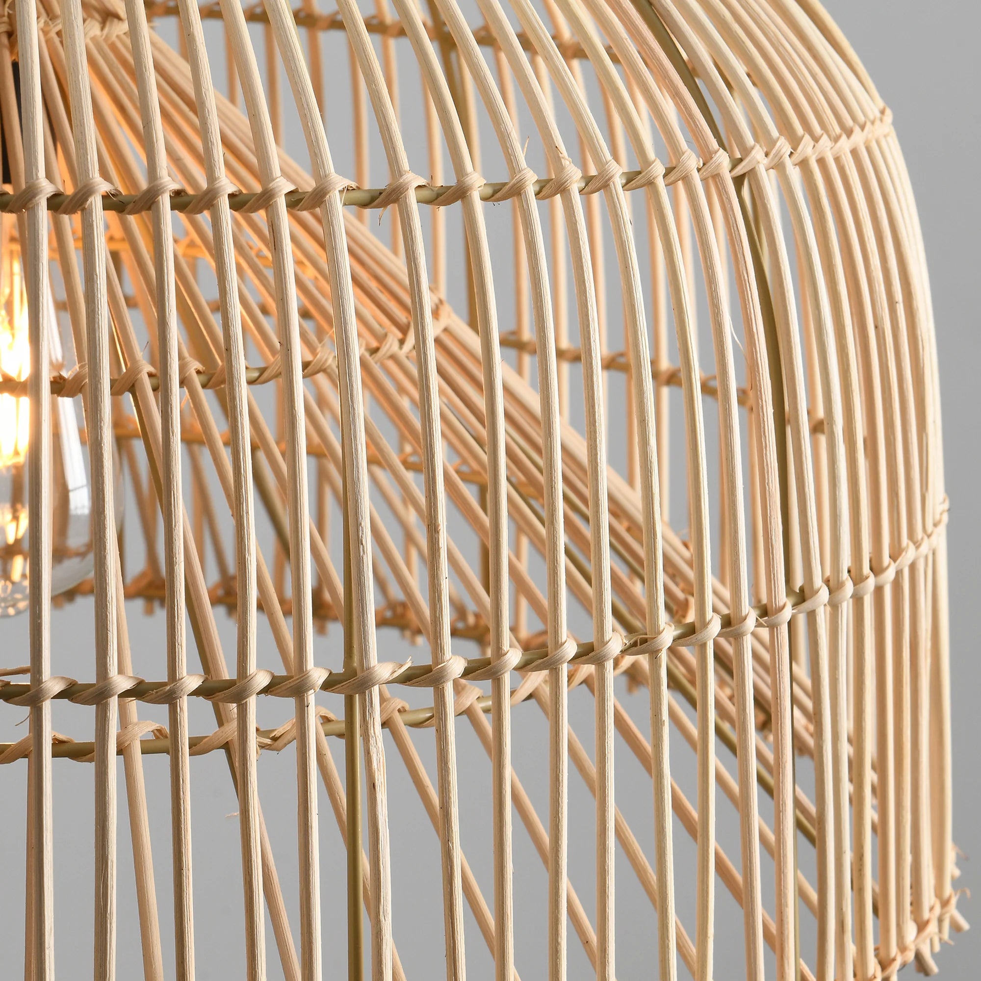 20" Ulysses Bohemian Rattan Pendant Light