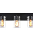 21" Lilith Black 3-Light Mirror Vanity Light - IPLUS Lighting