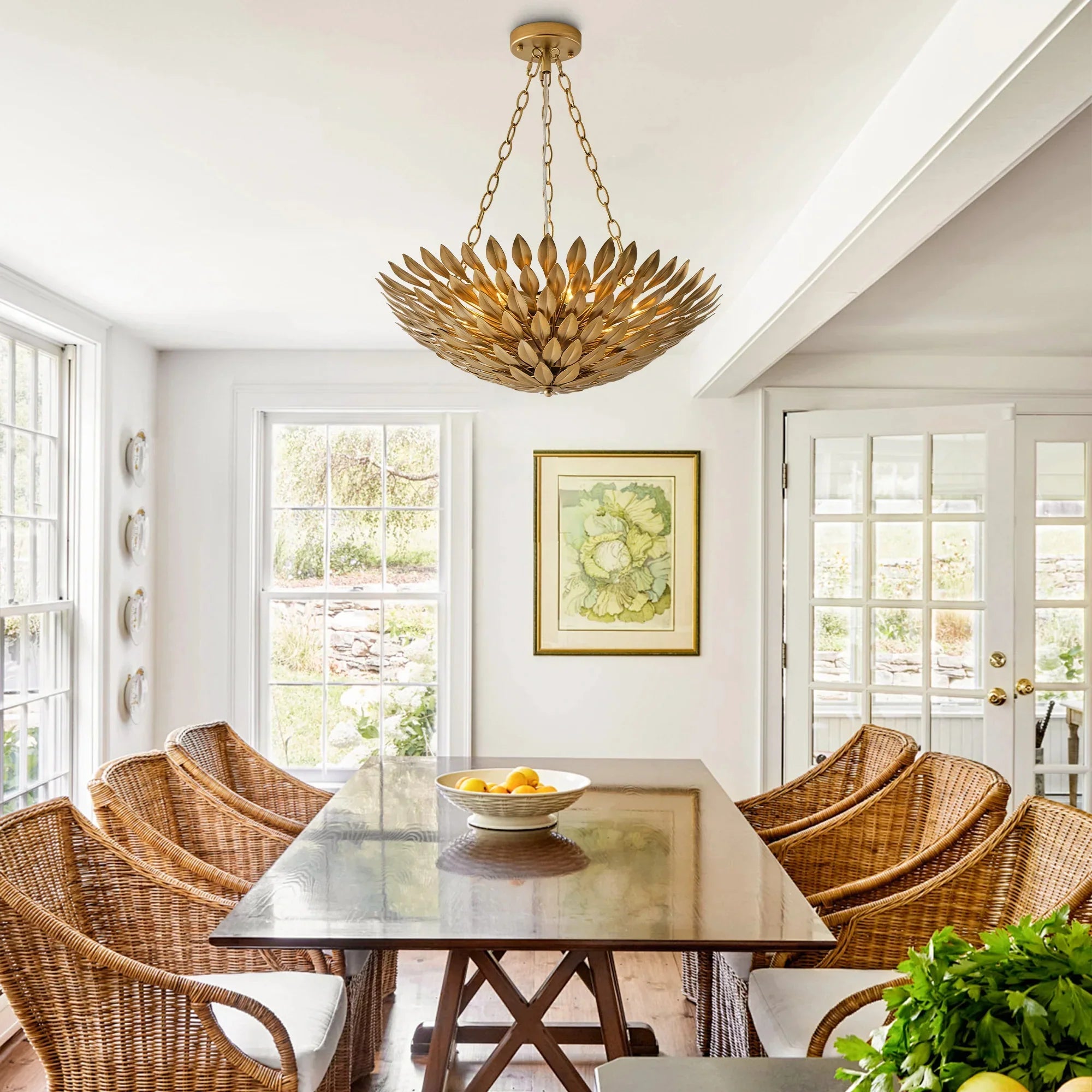 22" Verna Farmhouse Golden Chandelier - IPLUS Lighting