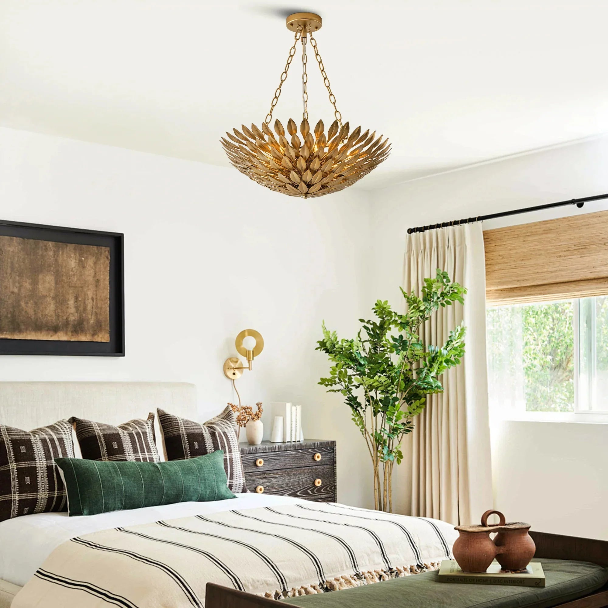 22" Verna Farmhouse Golden Chandelier - IPLUS Lighting