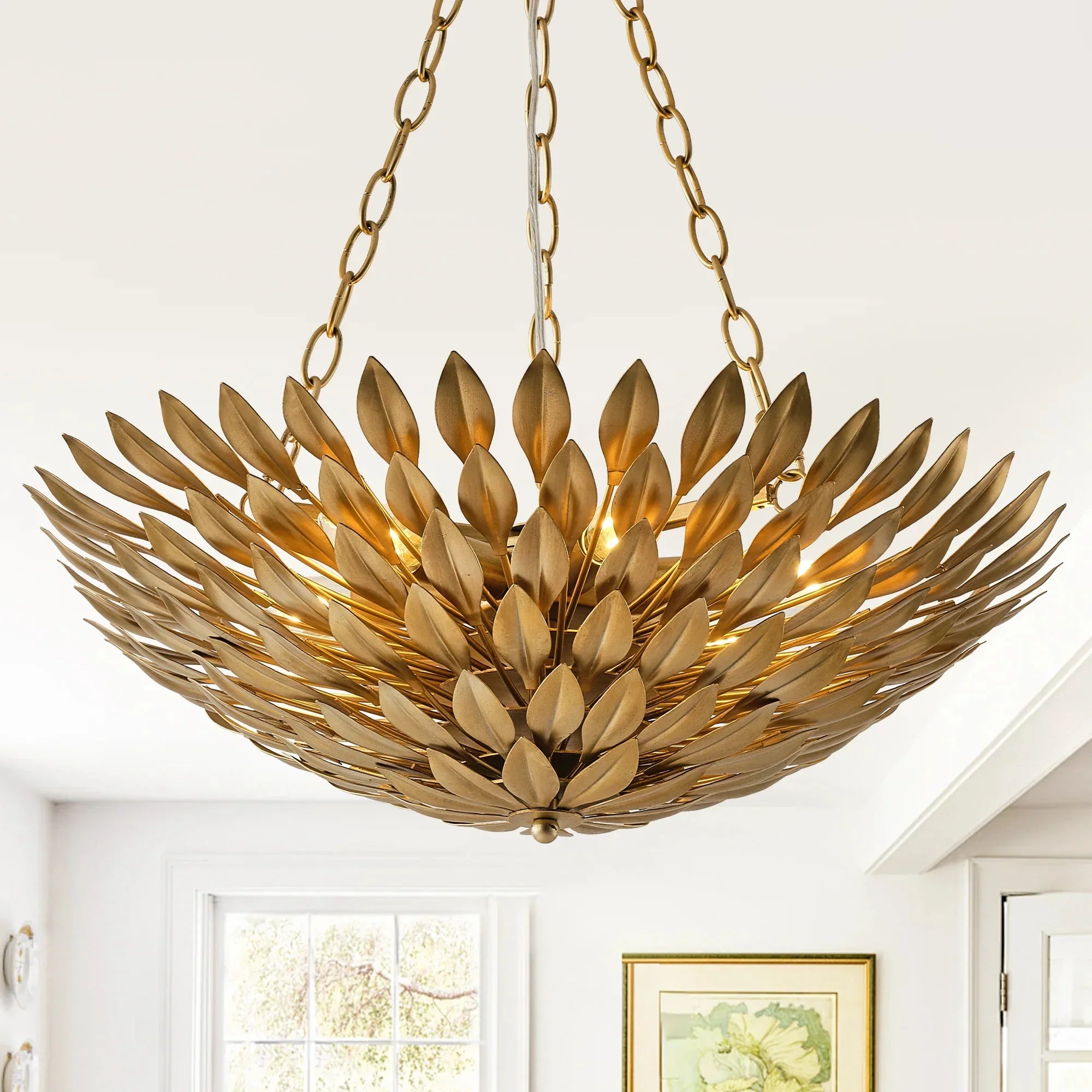 22" Verna Farmhouse Golden Chandelier - IPLUS Lighting