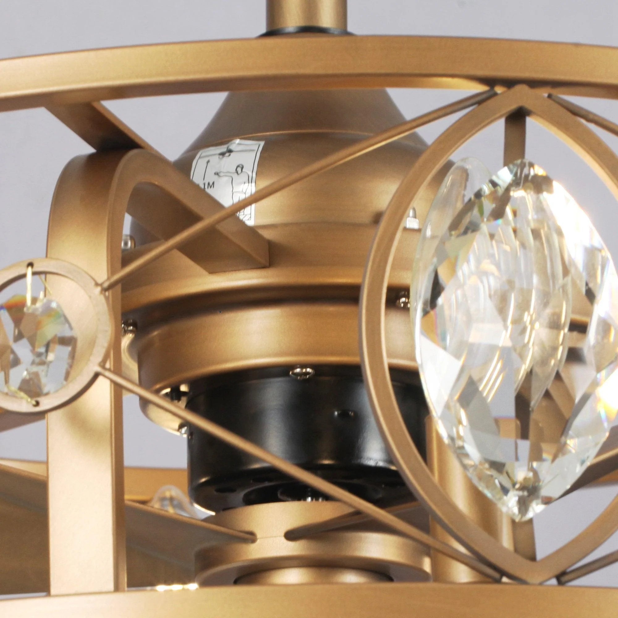 22" Kashmir Glod Reversible Crystal Fandelier Ceiling Fan