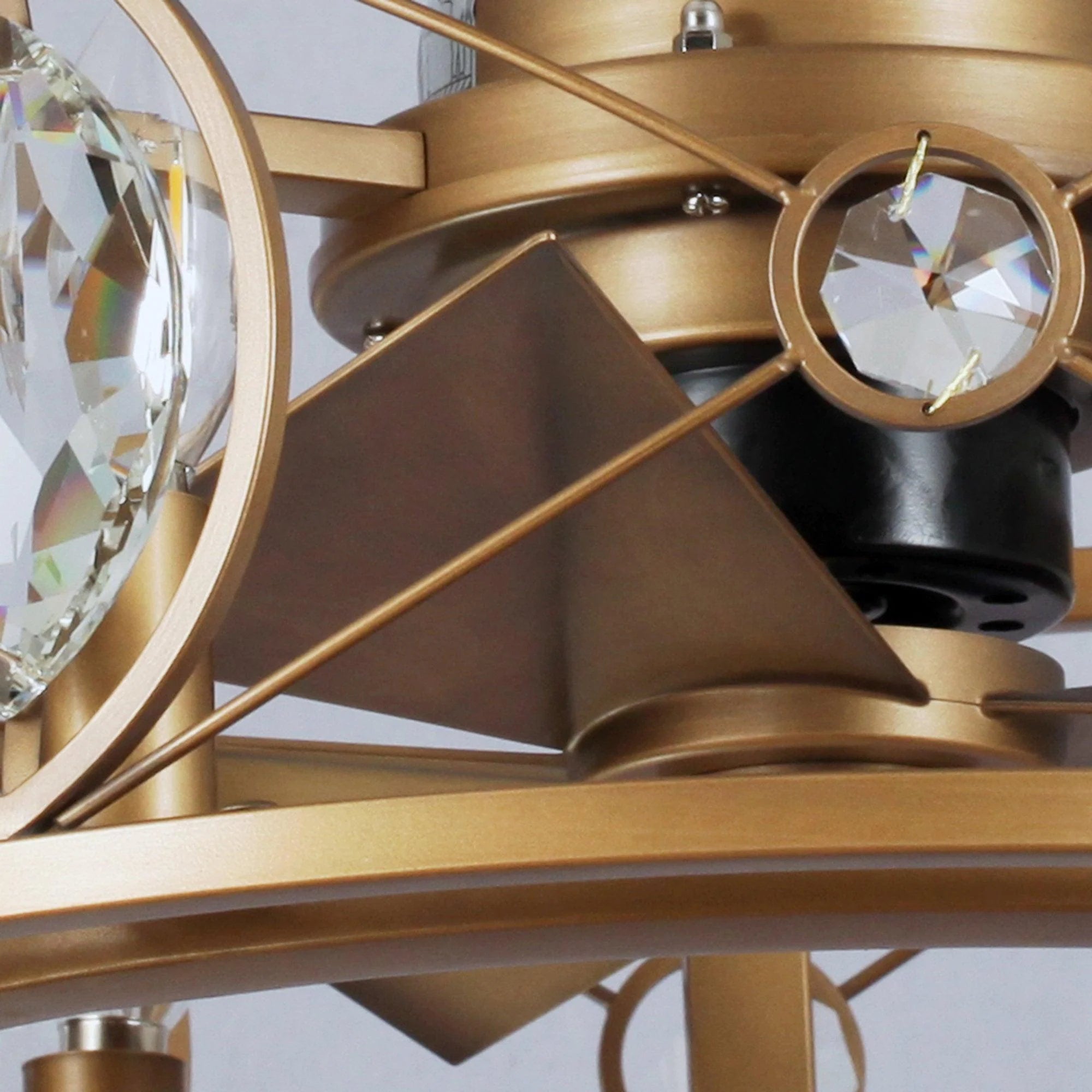 22" Kashmir Glod Reversible Crystal Fandelier Ceiling Fan