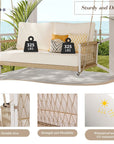 Marin 2-Seat Woven Rope Outdoor Swing Sofa with Cushions