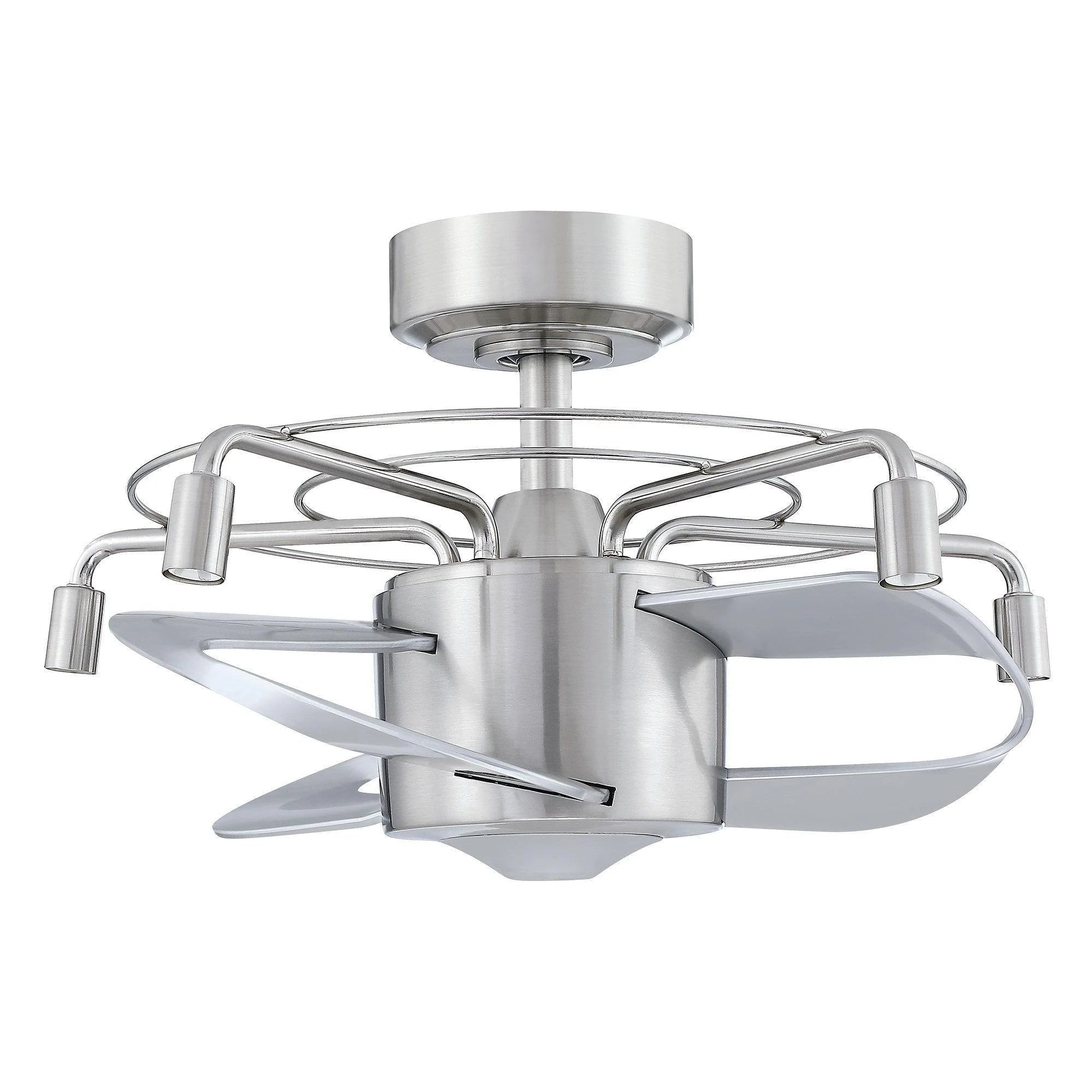 23" Modern Satin Nickel DC Motor Reversible Fandelier