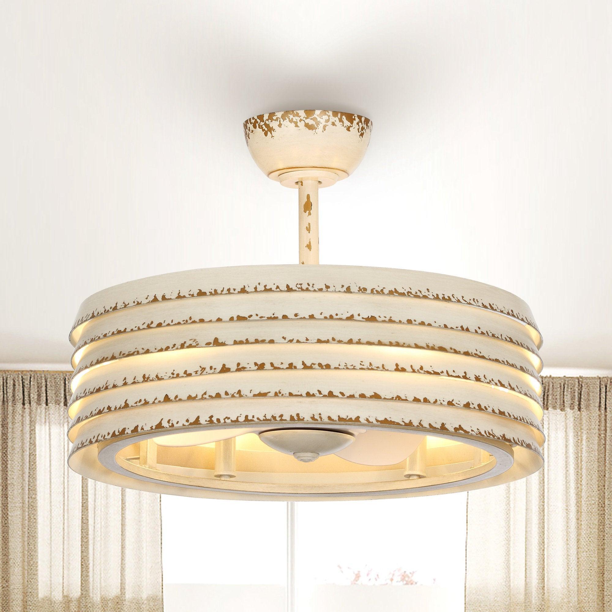 24" Kolkata Industrial Downrod Mount Reversible Ceiling Fan with Lighting and Remote Control - IPLUS