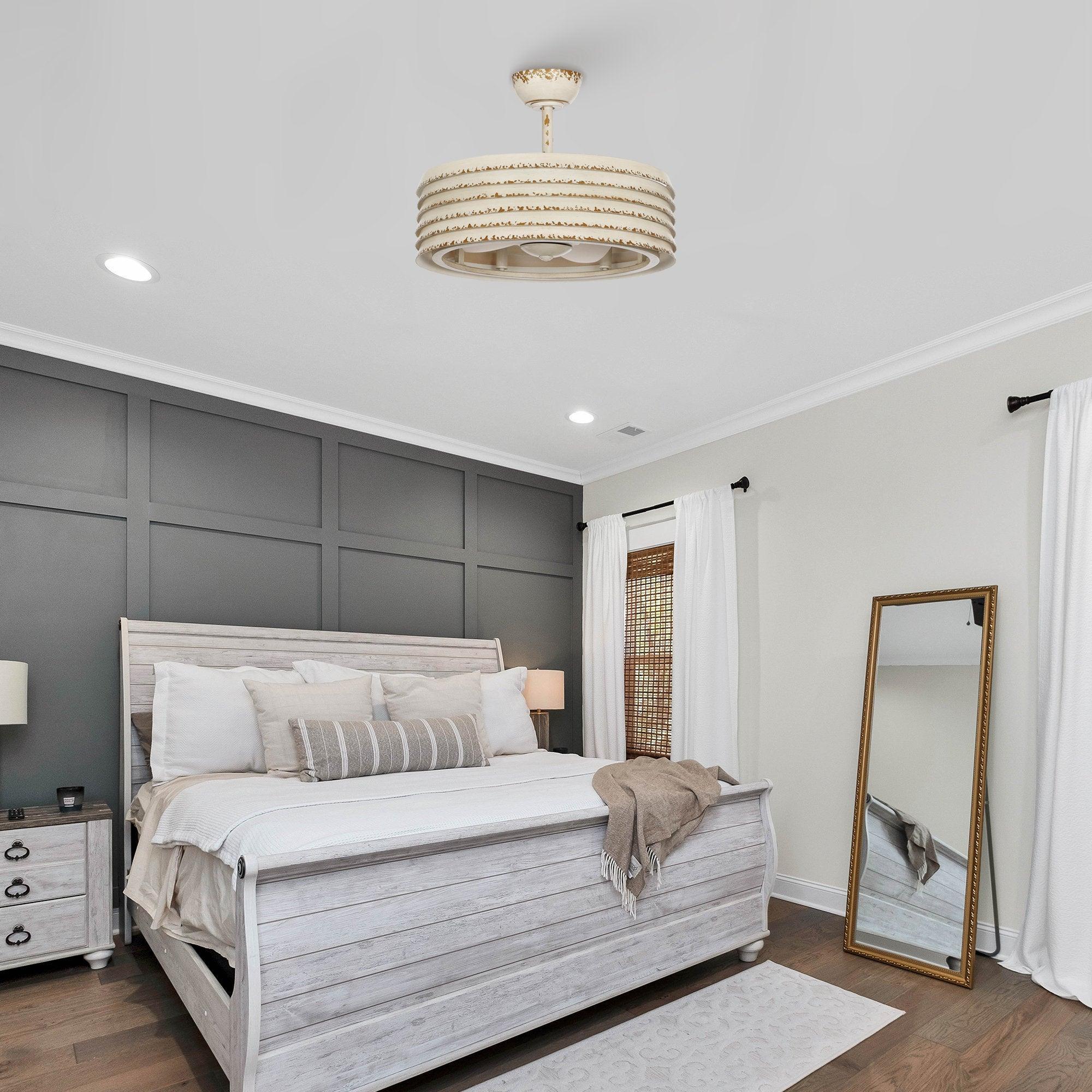 24" Kolkata Industrial Downrod Mount Reversible Ceiling Fan with Lighting and Remote Control - IPLUS