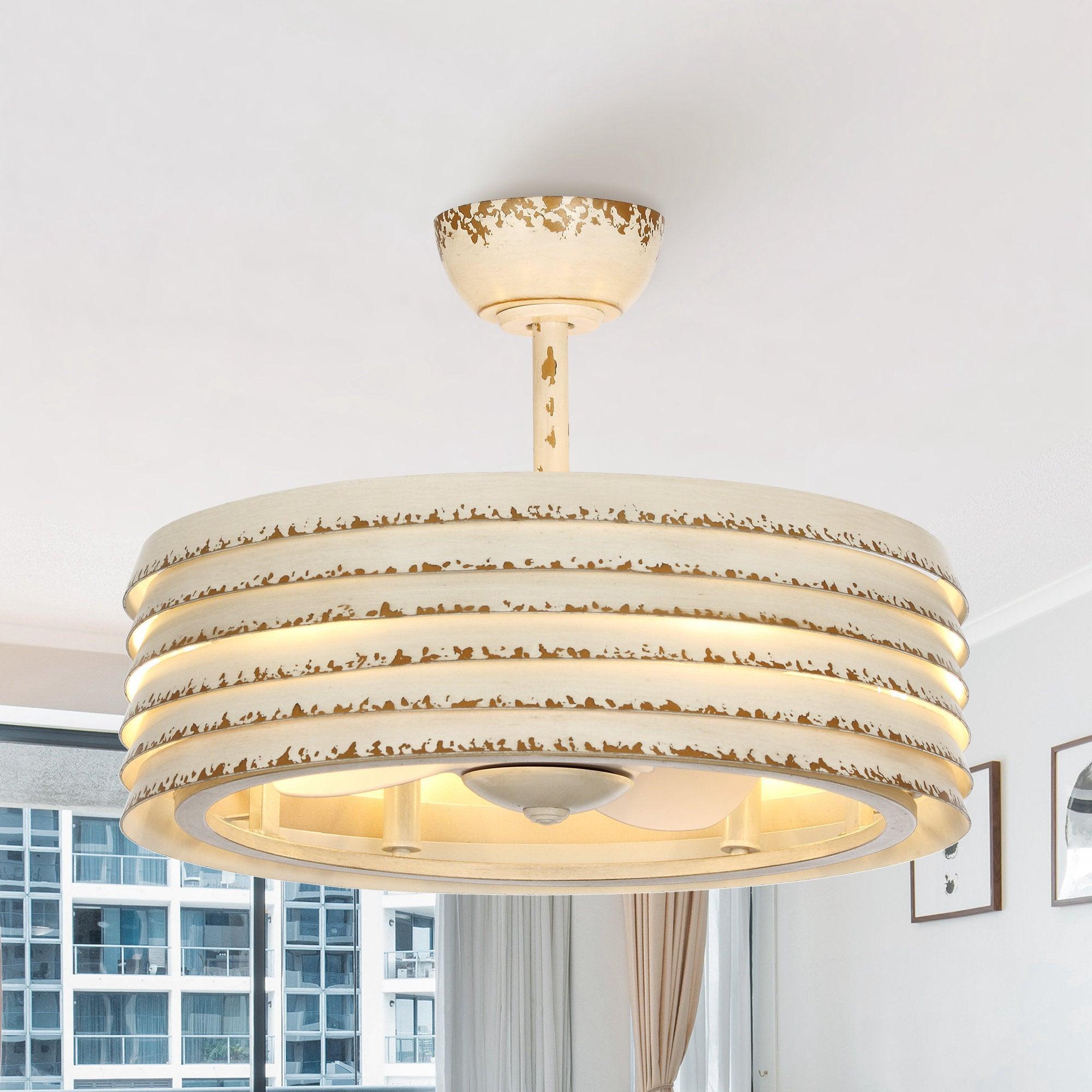 24" Kolkata Industrial Downrod Mount Reversible Ceiling Fan with Lighting and Remote Control - IPLUS