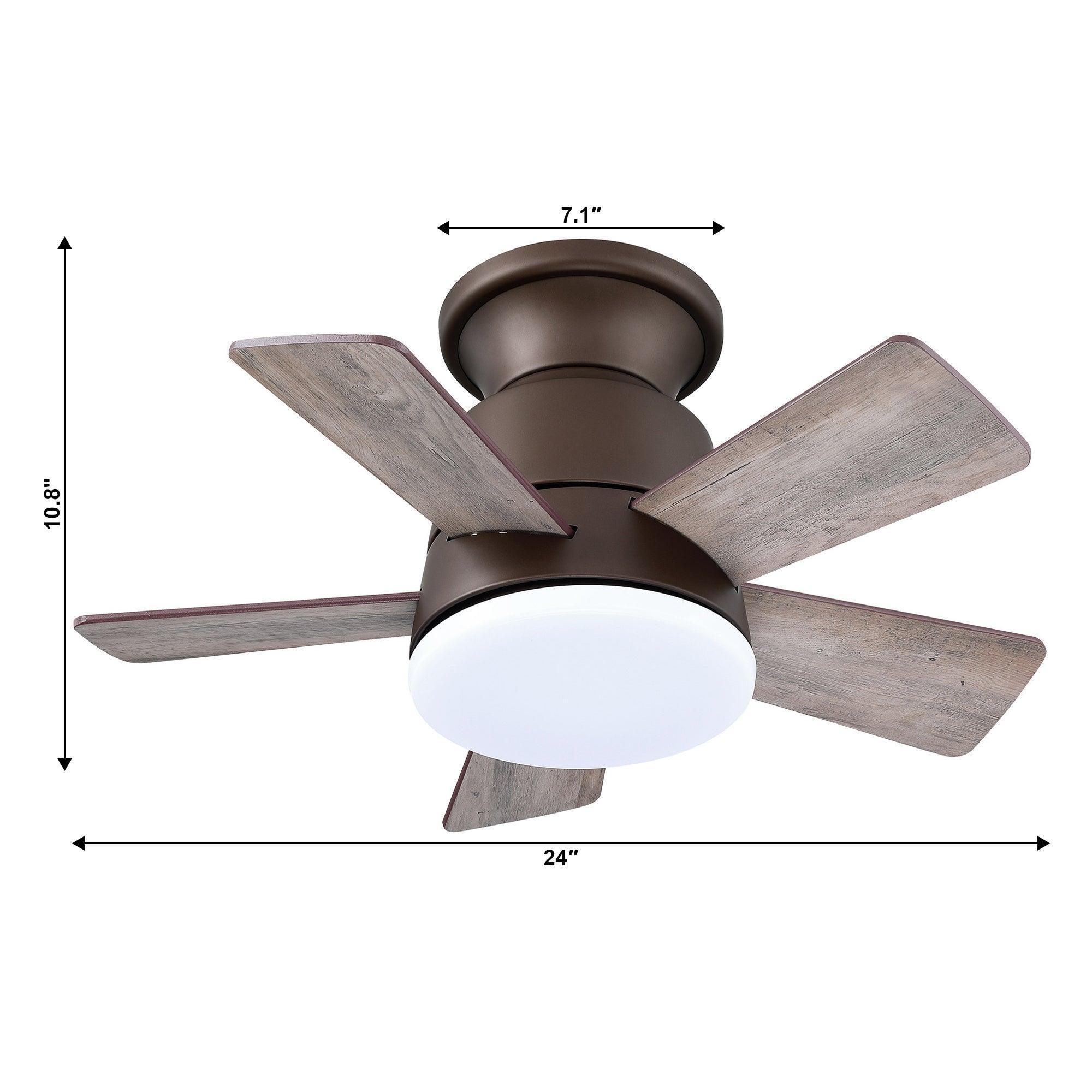 24" Farmhouse Reversible Iron Ceiling Fan - IPLUS Lighting