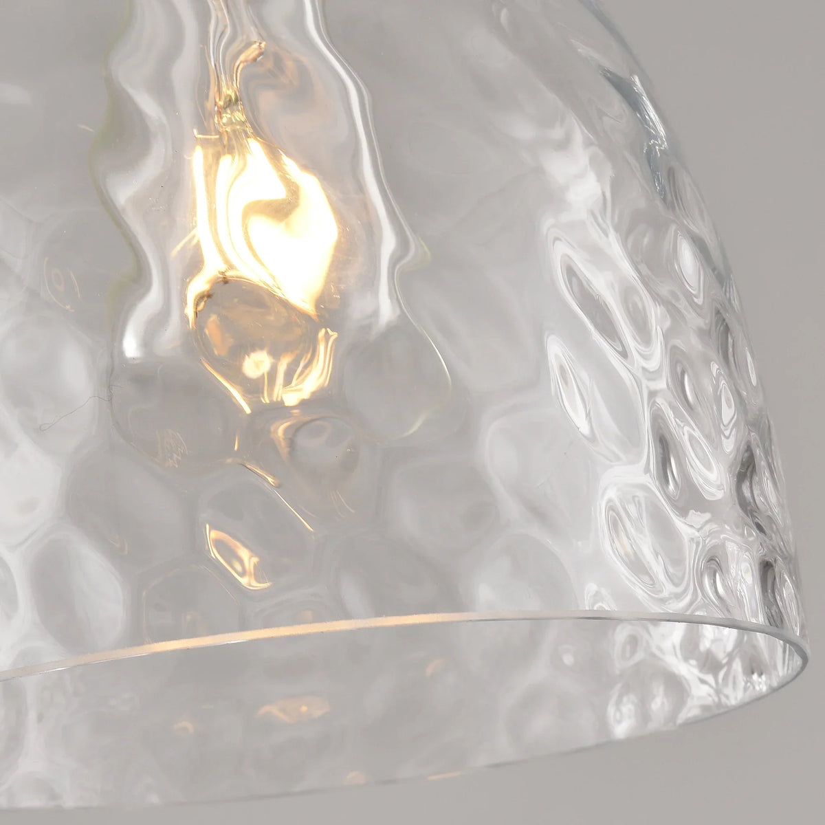 Eunice 1-Light Brass Hammered Glass Pendant