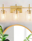 Clear Glass Jasper Modern 3-Light Bathroom Vanity Light