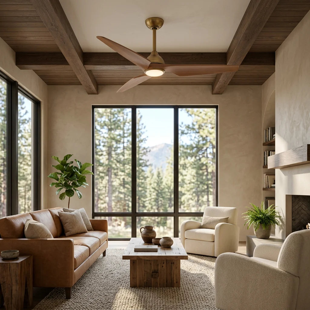 52" Jared Modern Solid Wood Blade LED Ceiling Fan