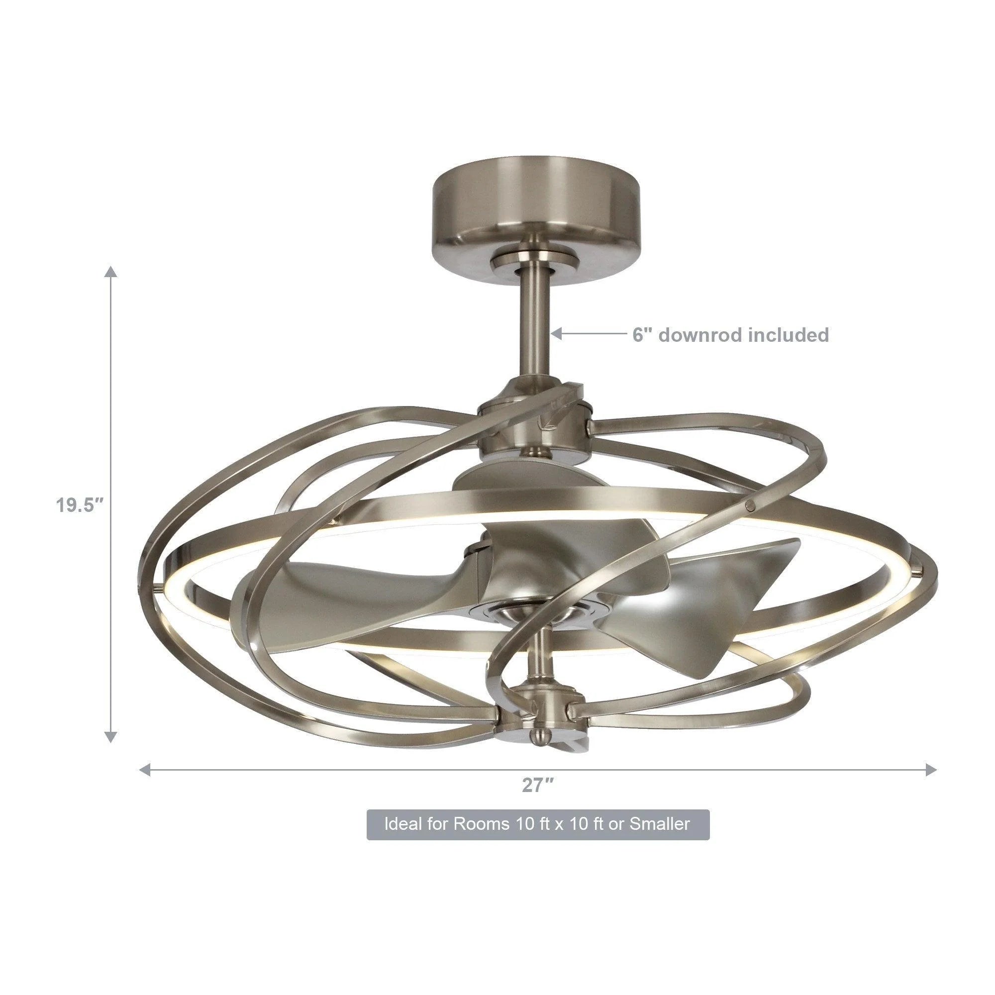 27" Bucholz Brushed Nickel Ceiling Fan