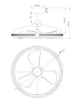 27" Jarpur Industrial Ceiling Fan with light