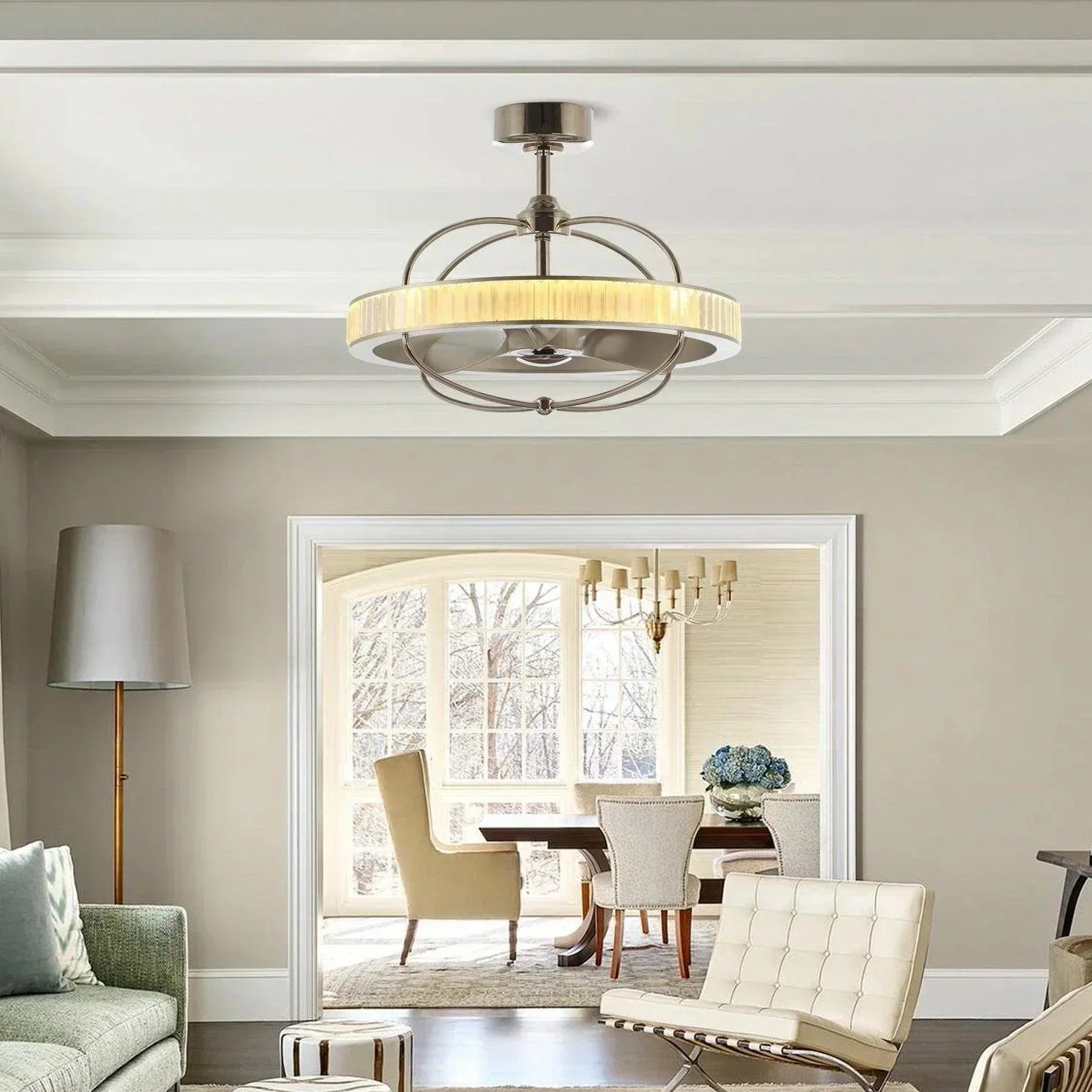 27 quot Crystiron Crystal Ceiling Fan