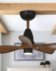 28" Kwang Rustic DC Motor Downrod Mount Reversible Ceiling Fan with LED Lighting and Remote Control - IPLUS