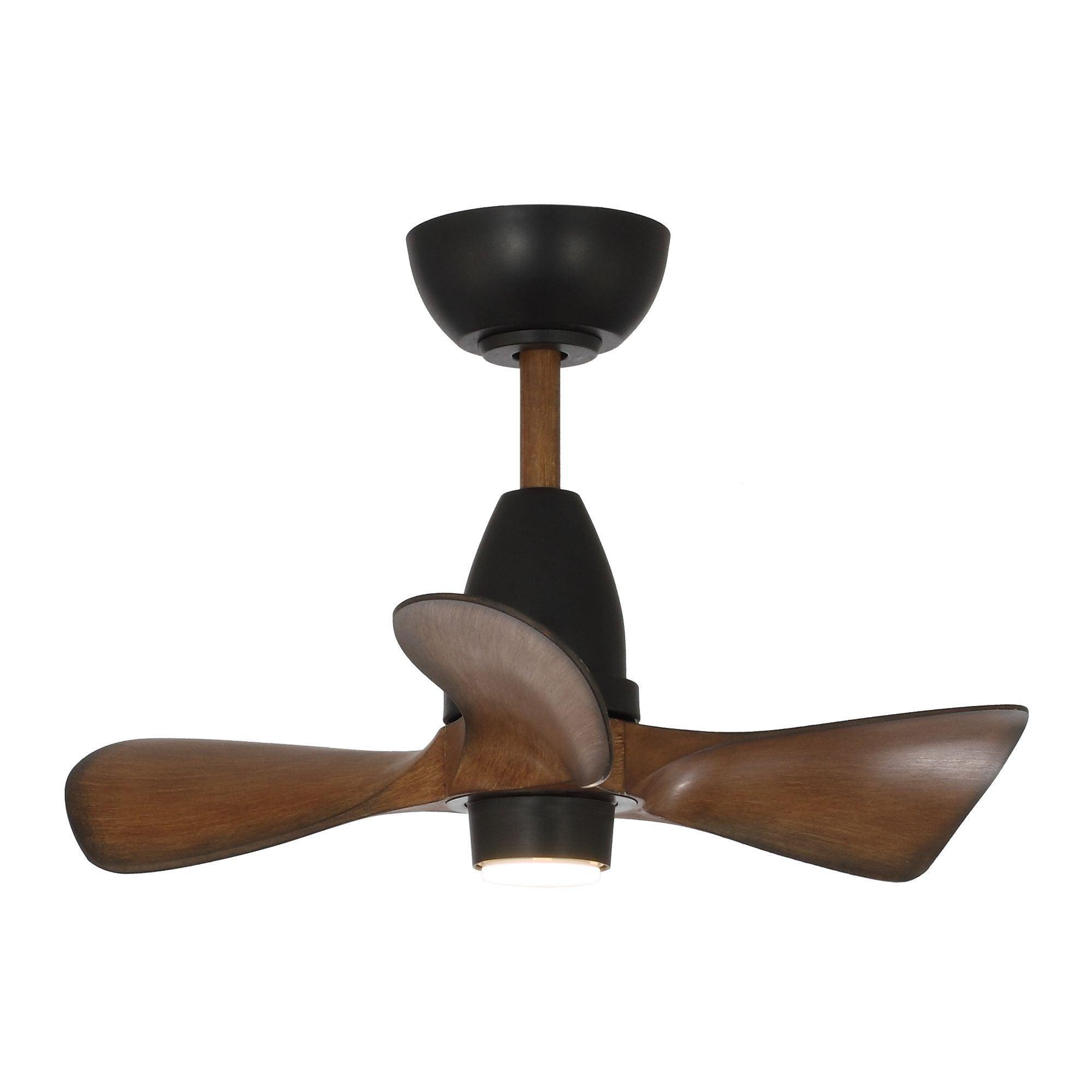 28" Kwang Rustic DC Motor Downrod Mount Reversible Ceiling Fan with LED Lighting and Remote Control - IPLUS