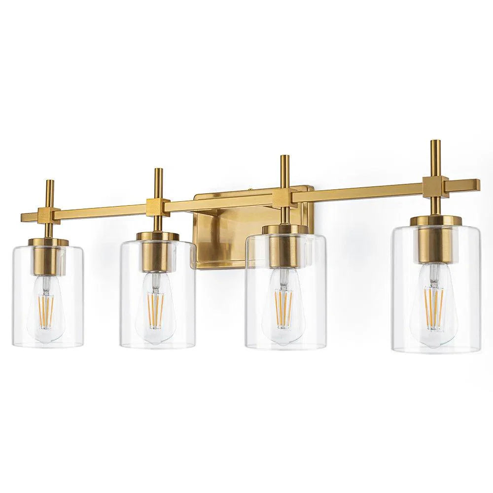 Clear Glass Jasper Modern 4-Light Bathroom Vanity Light