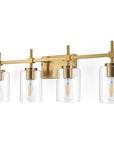 Clear Glass Jasper Modern 4-Light Bathroom Vanity Light