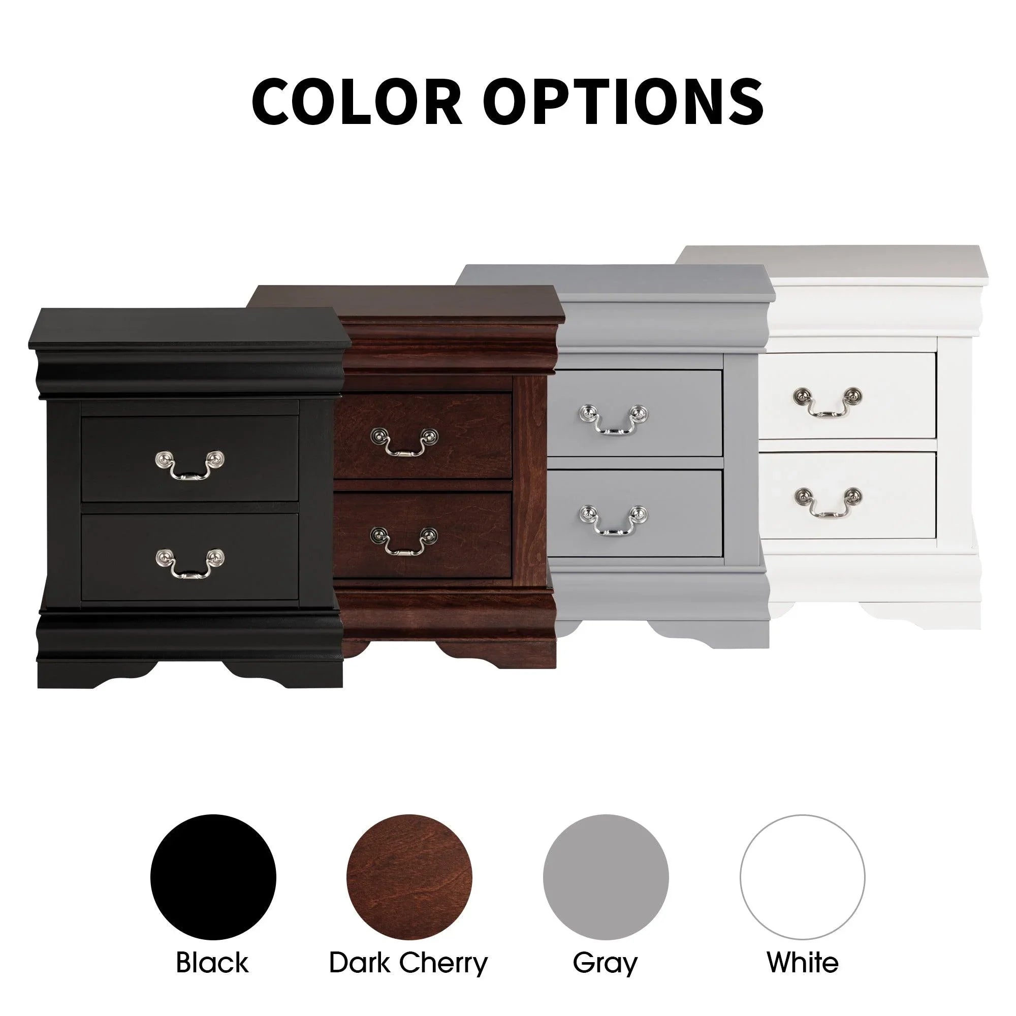 Louis Philippe Style Wood Nightstand