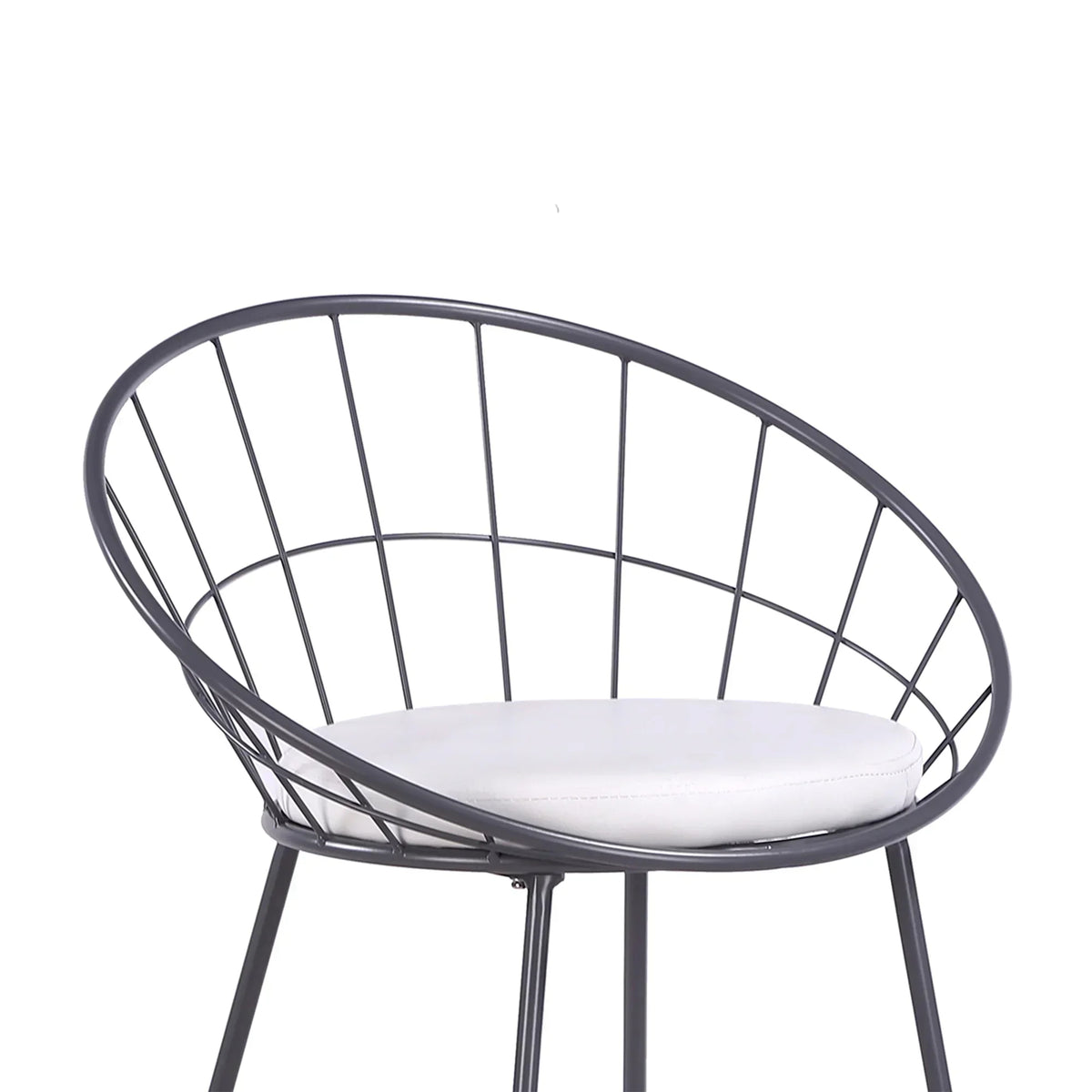 Veya Set of 2 Modern Metal Bar Stools with Cushions