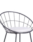 Veya Set of 2 Modern Metal Bar Stools with Cushions