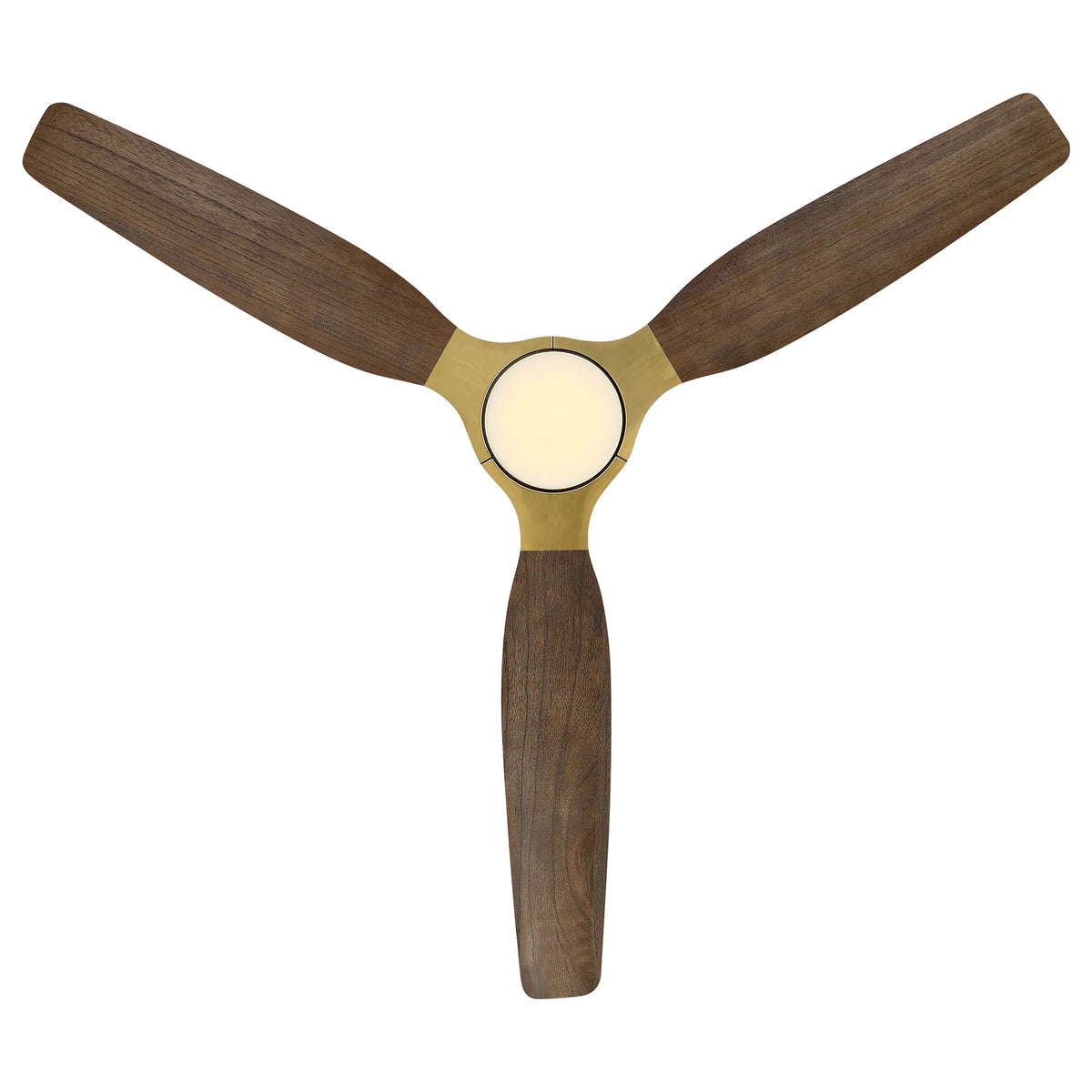 48" Louise Modern Soft Brass Flush Mount Ceiling Fan with Solid Wood Blades