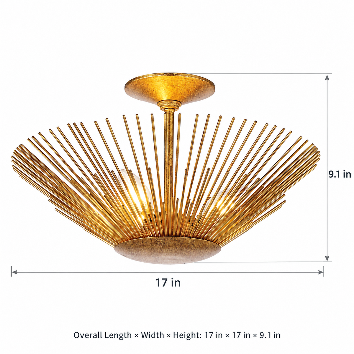 Aveline 3-Light Sculptural Semi-Flush Mount Ceiling Light