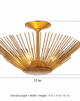 Aveline 3-Light Sculptural Semi-Flush Mount Ceiling Light