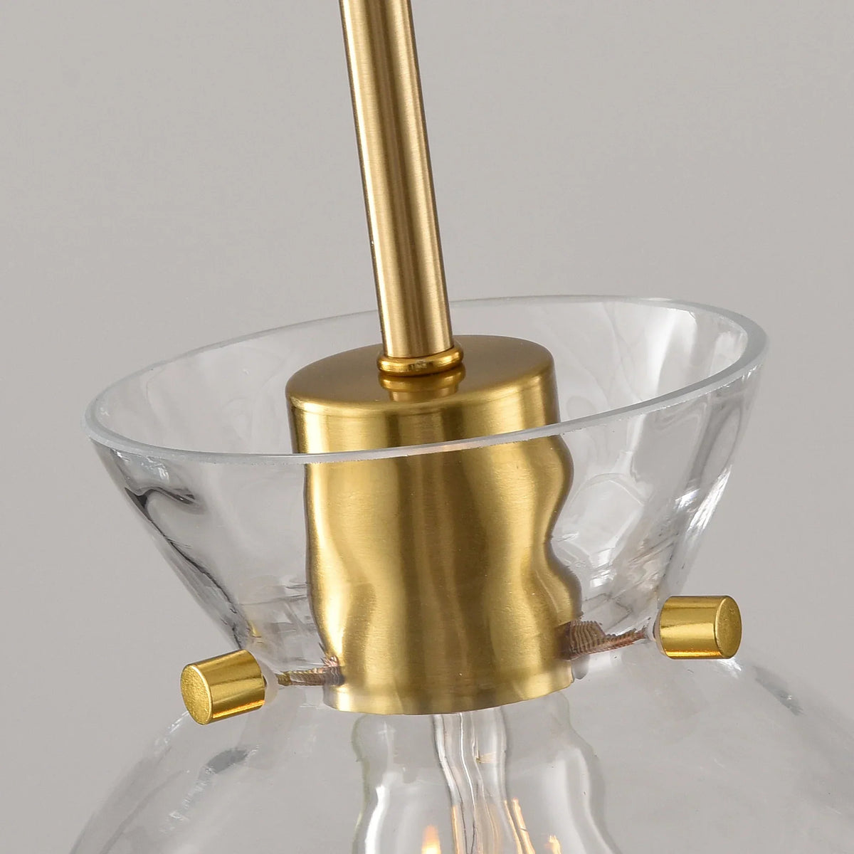 Eunice 1-Light Brass Hammered Glass Pendant
