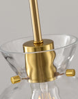 Eunice 1-Light Brass Hammered Glass Pendant