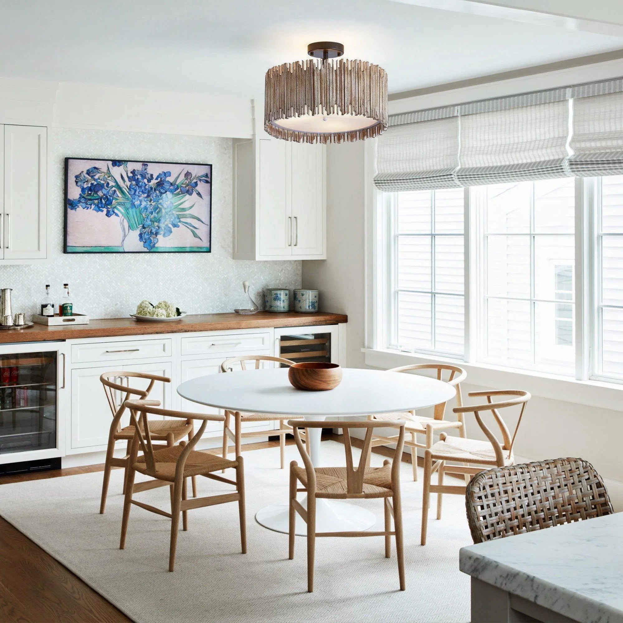 Farmhouse LED 3-Light Flush Mount Ceiling Light - IPLUS Lighting